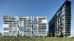 Nearly 15000 Sqft Of Alpolic Fr Mcm In Tob Black And Custom White Panels Create A Stunning Entryway To The City Of Toronto