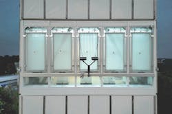 HydroSKIN is a hyperactive fa&ccedil;ade that absorbs rainwater for evaporative cooling. Photo: Institute of Lightweight Structures and Conceptual Design