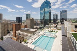 The recently completed Deco 969 is the newest luxury high rise designed by GDA and the first tower of its kind to rise in Fort Worth in over 30 years. Photo courtesy KTGY/GDA