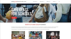 Safeglassforschools home page. Courtesy SAFTI FIRST