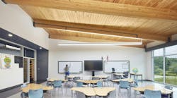 K-12 school with wooden ceiling