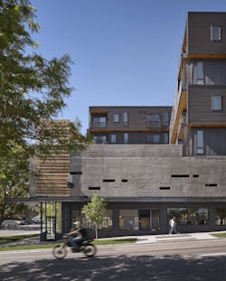 The facade of a building The facade of a building