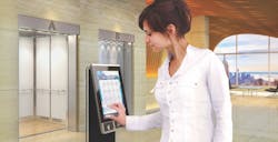 Woman using Thyssenkrupp's AGILE system Woman using Thyssenkrupp's AGILE system