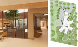 Inner Courtyard, Library, And Floor Plan Of Dani's Place