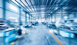 Blurred Image Of The Production Floor In A Factory