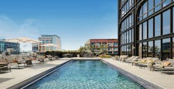 Rooftop pool deck rendering