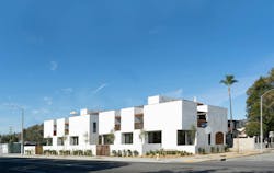 Exterior view of co-living development Common Melrose in Los Angeles Exterior view of co-living development Common Melrose in Los Angeles