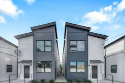 Structured Development's Harrison Row Townhomes modular project exterior Structured Development's Harrison Row Townhomes modular project exterior