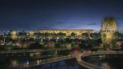 Terminal 2 features a network of walkways that allows passengers to meander through the forest. Rendering: Atchain|SOM