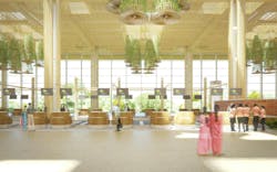 Live Plants Are Everywhere In Terminal 2, Including The Check In Hall Which Is Graced With Hanging Pendants