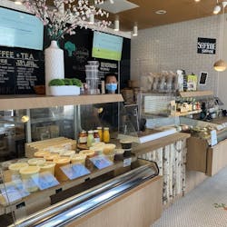 Protective barrier in a coffee shop