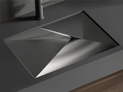 Stainless steel flush-mount bathroom sink in black