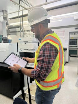 Pictured: LIDAR scanning process at the Hampton Roads Sanitation District (top). HRSD’s model in Autodesk Revit (above). Photo courtesy CDM Smith Pictured: LIDAR scanning process at the Hampton Roads Sanitation District (top). HRSD’s model in Autodesk Revit (above). Photo courtesy CDM Smith