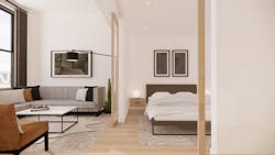 A Lighter Color Palette Increases Openness In Micro Studio Units Of Less Than 500 Square Feet A Lighter Color Palette Increases Openness In Micro Studio Units Of Less Than 500 Square Feet