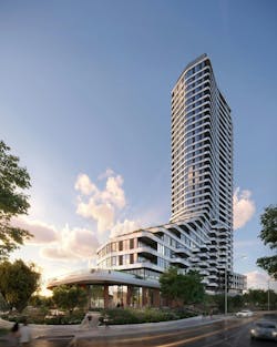 The Clove is approved as a 33-storey tower, with an adjoining nine-storey mid-rise building, totalling more than 600 condominiums. (CNW Group/Mattamy Homes Limited)