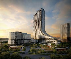 Approved as a 33-storey tower, with an adjoining nine-storey mid-rise building, totalling more than 600 condominiums, The Clove will kickstart the coordinated transformation of QuadReal&rsquo;s existing 32-acre shopping centre site into a vibrant, sustainable and innovative mixed-use urban neighbourhood that honours the rich history of the surrounding community. (CNW Group/Mattamy Homes Limited)