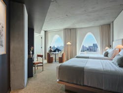 Populus Hotel, Denver, the first carbon positive hotel in the United States. Photo: Steve Hall, courtesy The Beck Group Populus Hotel, Denver, the first carbon positive hotel in the United States. Photo: Steve Hall, courtesy The Beck Group