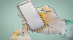 Illustration of person holding phone