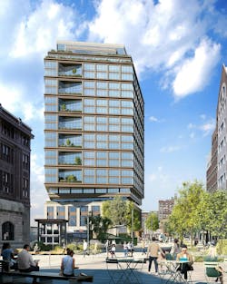 The project will encompass historic preservation, adaptive reuse, infrastructure improvements, and new construction for office, residential, and retail space. Image: LCOR
