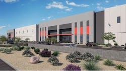 An office/light industrial building near Phoenix's airport is being demolished to make way for Three Five Logistics, a new industrial building.