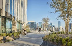 Harwood No. 14, Dallas, Texas. Outdoor walking paths encourage employees to step outside and enjoy the fresh air