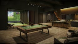 55 Broad Street, New York, N.Y. The amenity program at 55 Broad Street also includes offerings such as sports simulators, which are an increasingly desirable feature in multifamily buildings nationwide