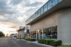 Small business building exterior. The exterior facade of a generic small business