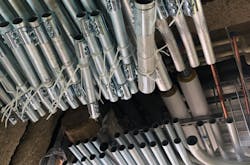 Example of the conduit at a module seam, fully installed then taken out and zip tied for transit Example of the conduit at a module seam, fully installed then taken out and zip tied for transit