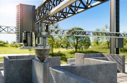 3d printing single-family house with concrete. New technology house building using a modern CNC machine 3d printing single-family house with concrete. New technology house building using a modern CNC machine