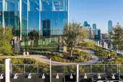 Modern office exterior walking path Modern office exterior walking path