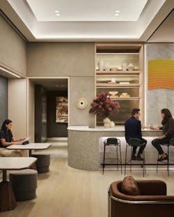 Savoy Club, New York, N.Y., is a renovation of a former retail space located in the 1968 General Motors building. Photo &copy; David Mitchell