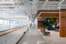 Lab and office workers share social and collaborative spaces. Photo &copy; LPA