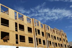 Large Apartment Complex under Construction. New construction of a large apartment complex