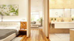 Modern large apartment with living room, bathroom and bedroom Modern large apartment with living room, bathroom and bedroom