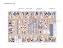 Chicago rendered floor plan. Rendering &copy; Gensler