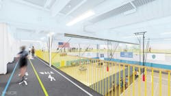 The building's second floor will have a walking track.