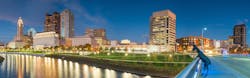 View of downtown Columbus Ohio Skyline at twilight