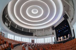 The church's curved interior presented renovation challenges.