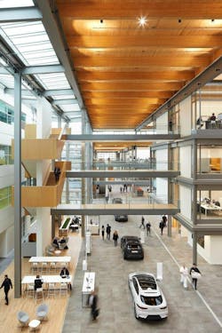 Interior at Jaguar Land Rover. Photo courtesy Buro Happold Interior at Jaguar Land Rover. Photo courtesy Buro Happold