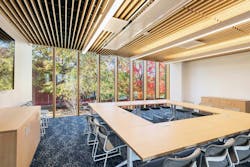 Interior at Recreation and Wellness Center at Quinnipiac University. Photo courtesy Buro Happold