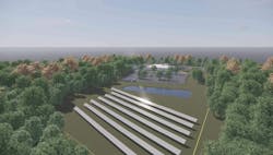 The new police station will be powered by a solar array. The new police station will be powered by a solar array.