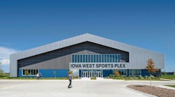 RDG's design for the Iowa West Sports Plex in Council Bluffs, Iowa, was designed to seamlessly integrate into the Mid-America entertainment district, balancing functionality with aesthetics. Using a pre-manufactured metal building, the facility maximizes efficiency while maintaining a modern, dynamic presence for athletes and fans alike